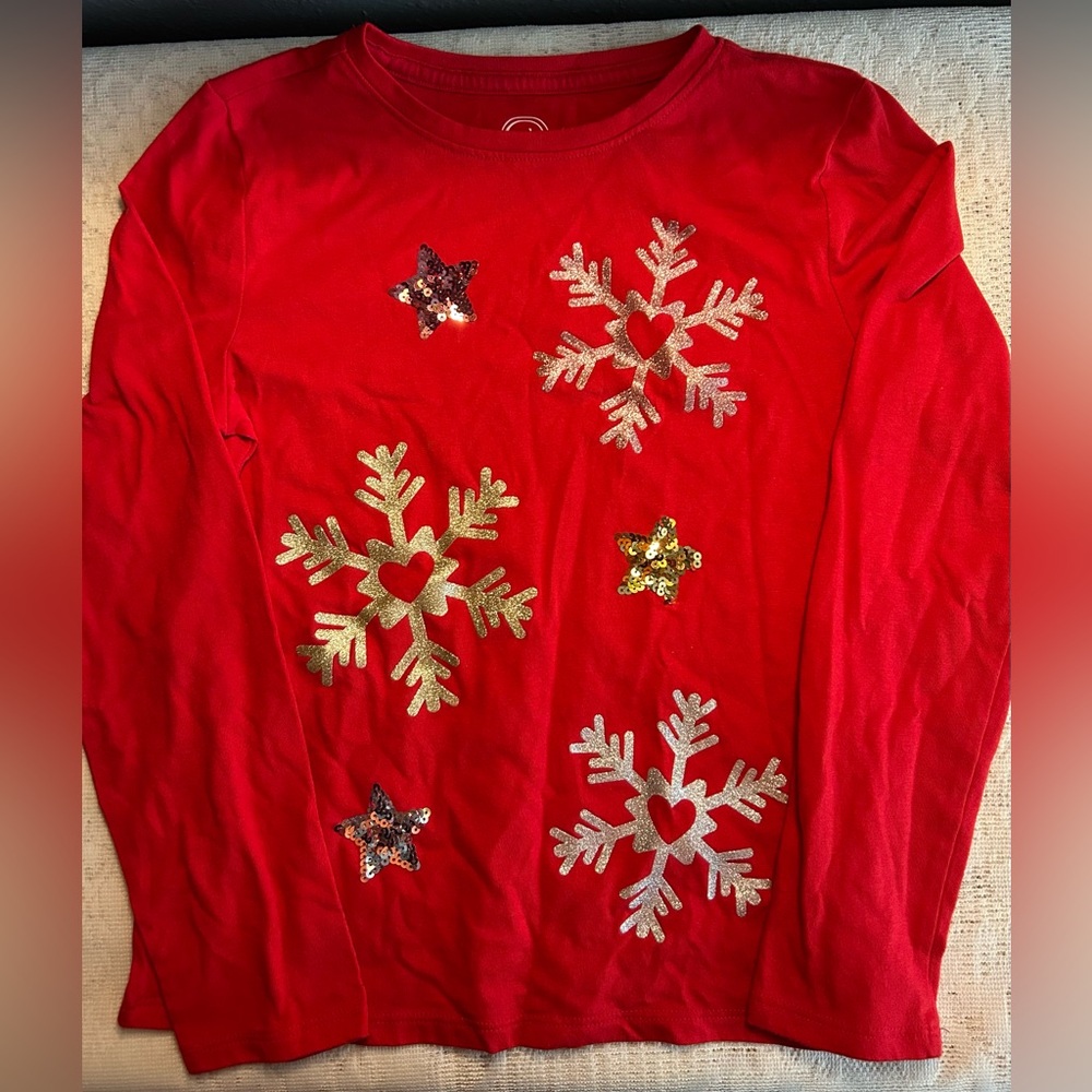 5 for $25 - Wonder Nation Red Shirt with Silver Snowflake